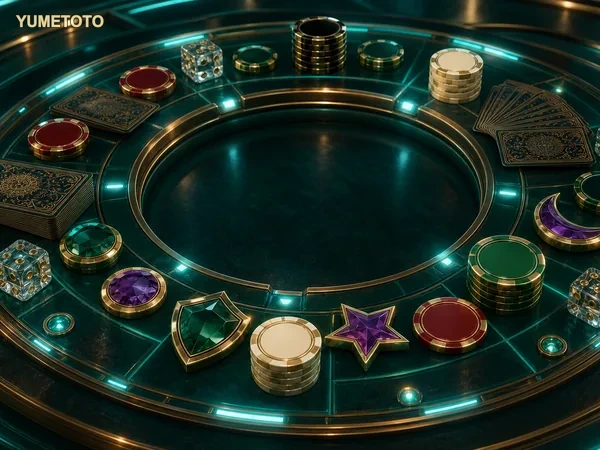 Ilustrasi permainan 3-Hand Casino Holdem di meja kasino